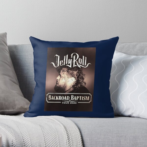 Backroad Baptism Tour, Jelly Roll Tour, Jelly Roll Throw Pillow RB2707 product Offical jelly roll Merch
